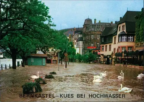 Ansichtskarte Bernkastel/Mosel Moselufer bei Hochwasser 1995