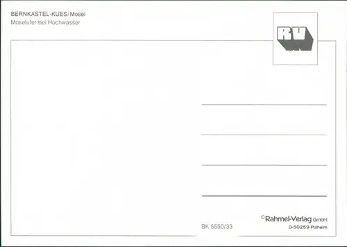 Ansichtskarte Bernkastel/Mosel Moselufer bei Hochwasser 1995