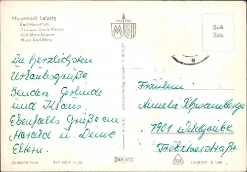 Ansichtskarte Leipzig Partie am Karl-Marx-Platz g1965 