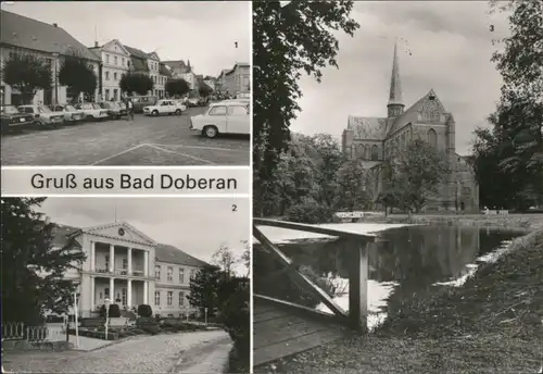 Ansichtskarte Bad Doberan Markt, Sanatorium "Moorbad", Münster g1986