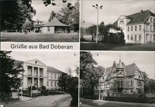 Ansichtskarte Bad Doberan Kamp, Schmalspurbahn, Sanatorium, Stadtmuseum g1986