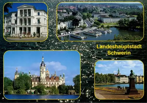 Ansichtskarte Schwerin Mehrbild: Kückenstiftung, Luftbild, Schloß 2005