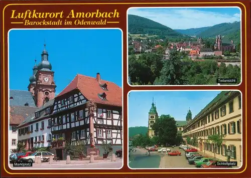 Ansichtskarte Amorbach Marktplatz, Teilansicht, Schloßplatz 1993