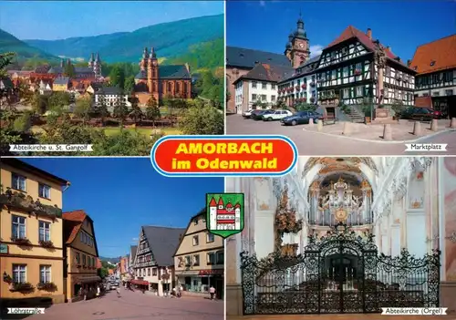 Ansichtskarte Amorbach Abteikirche, Markt, Löhrstraße, Orgel 1995