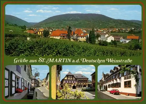 Ansichtskarte Sankt Martin (Pfalz) Panorama, Gasthaus, Gasse 1995