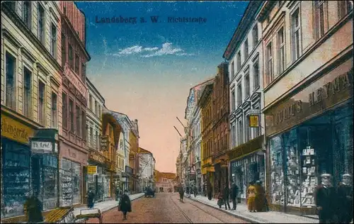 Landsberg (Warthe) Gorzów Wielkopolski Geschäfte in der Richtstraße 1918 