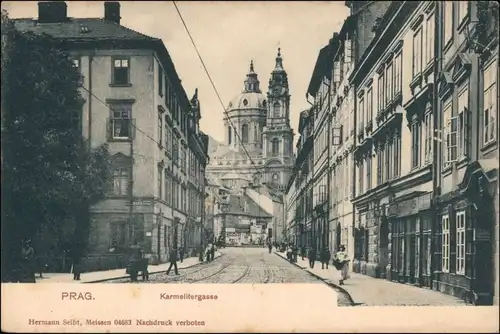 Postcard Prag Praha Geschäfte - Karmelitergasse 1905 
