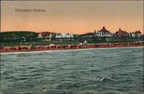 Postcard Misdroy Międzyzdroje Blick auf die Strandpromenade 1921 