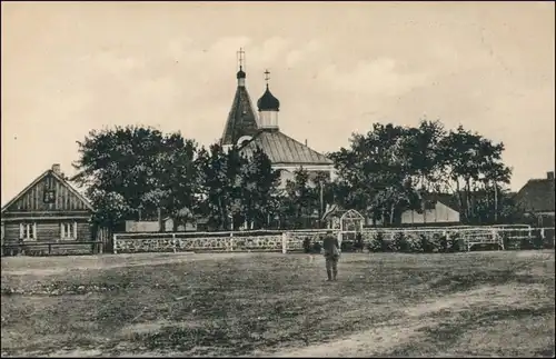 Naratsch (Narocz) Narotsch (Нарочь / Нарач) | Kobylnik Markt mit   Kirche 1917