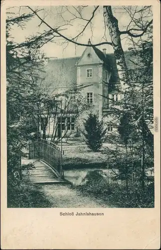 Ansichtskarte Jahnishausen-Riesa Partie am Schloß Jahnishausen 1928 