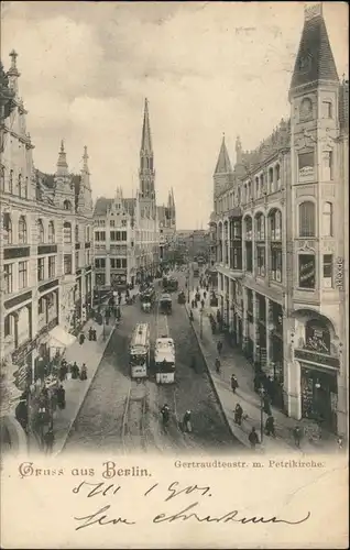 Ansichtskarte Mitte-Berlin Partie in der Gertraudenstrasse 1907 