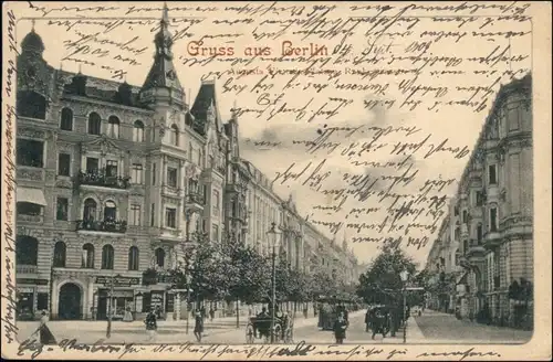 Ansichtskarte Charlottenburg-Berlin Rankestraße, Viktoria Augustaplatz 1902 