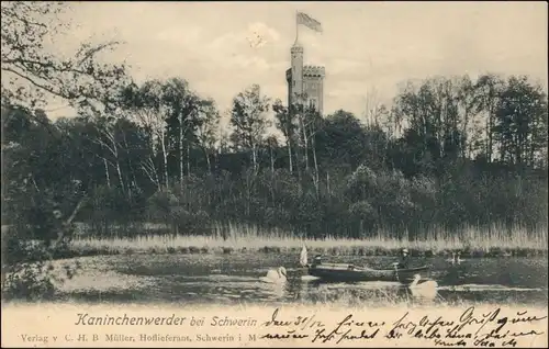 Ansichtskarte Schwerin Aussichtsturm - Teich Kaninchenwerder 1903 