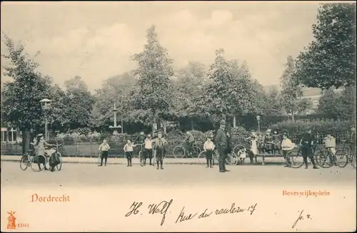 Postkaart Dordrecht Straßenpartie - Fahrräder - Beverwijksplein 1915 