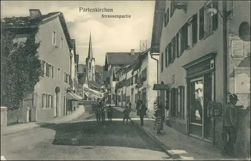 Garmisch-Garmisch-Partenkirchen Strassenpartie - Geschäfte 1914 