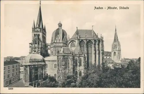Ansichtskarte Aachen Dom, Südseite 1914 