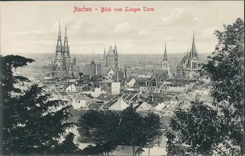 Ansichtskarte Aachen Blick über die Stadt vom Langen Turm 1914 