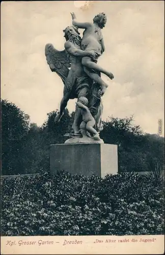 Großer Garten-Dresden Statue Großer Garten - Das Alter raubt die Jugend 1908