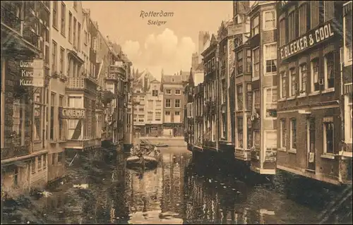 Postkaart Rotterdam Rotterdam Gracht - Steiger - Geschäfte 1914 