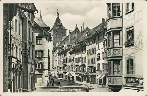 Ansichtskarte Schaffhausen Straßenpartie - Oberstadt 1930 
