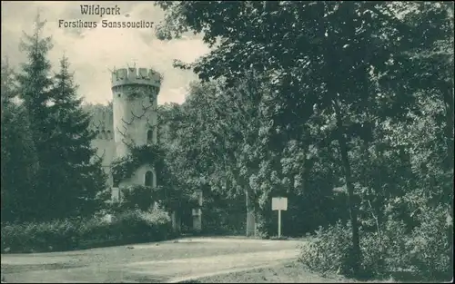 Ansichtskarte Potsdam Eingang Forsthaus Sanssouci Tor 1913 