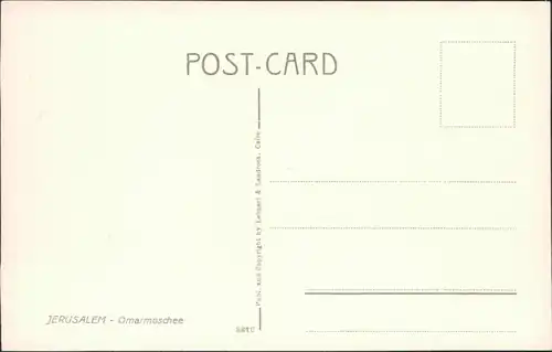 Jerusalem Jeruschalajim (רושלים) Mosque of Omar/Moschee Omar 1929 