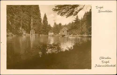 Ansichtskarte Olbernhau Partie am Pulvermühlenteich 1932 
