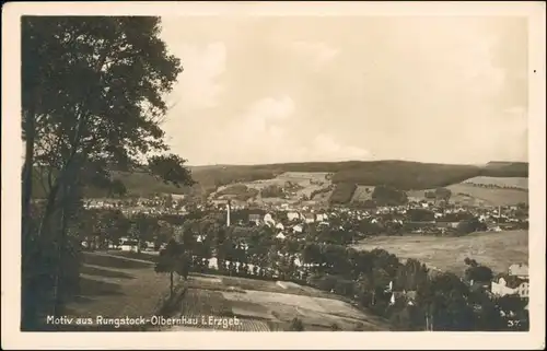 Ansichtskarte Olbernhau Stadt mit Rungstock 1929 