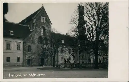 Heiligenkreuz (Niederösterreich) Straßenpartie Stiftskirche 1932 