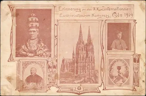 Köln Dom Erinnerung an den XX Inter. Eucharistischen Kongress 1909 
