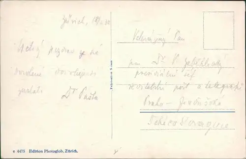 Ansichtskarte Zürich Straßenbahn - Bahnhofsplatz 1930 