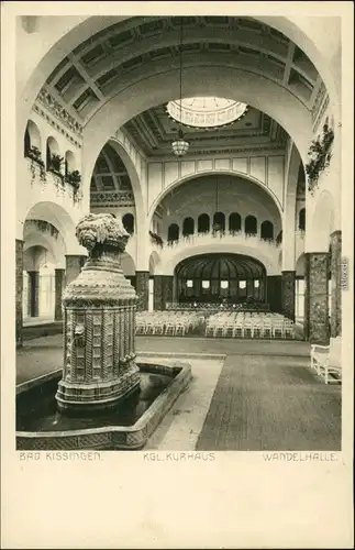 Ansichtskarte Bad Kissingen Innenansicht - Kurhaus - Wandelhalle 1914 