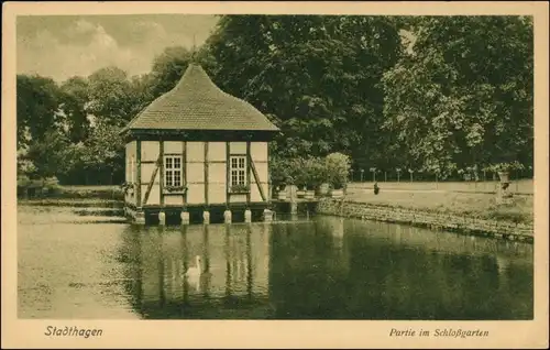 Ansichtskarte Stadthagen Pavillon - Partie im Schloßgarten 1927 