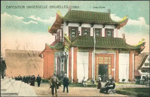 Postkaart Brüssel Bruxelles EXPO - Indo Chine - Asien 1910 