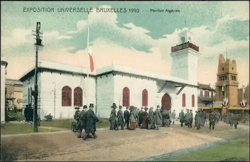 Postkaart Brüssel Bruxelles EXPO - Pavillon Algerien 1910 