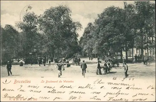 Postkaart Brüssel Bruxelles Le Boulevard de Waterloo 1902 
