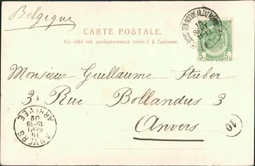 Postkaart Brüssel Bruxelles Le Boulevard de Waterloo 1902 