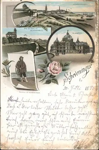 Scheveningen-Den Haag / 's-Gravenhage Den Haag  Litho:   Fischer, Strand 1896
