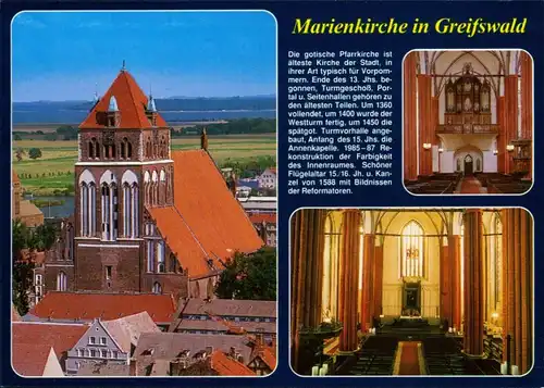 Ansichtskarte Greifswald St. Marienkirche 1995