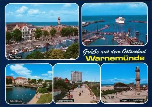 Warnemünde-Rostock Alter Strom, Seepromenade, Yachthafen, Teepott 1995