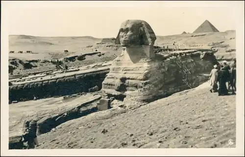 Kairo القاهرة Sphinx im hintergrund Pyramide 1929 