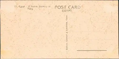 Ägypten   Trachten Typen Ägypten - Egypt A native Scenery at Marg 1928