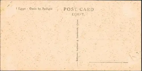 Kairo القاهرة Ägypten Egypt Oasis by Twilight 1928 