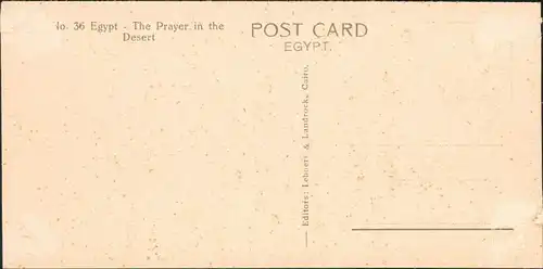 Ägypten  Trachten - Typen Ägypten - Egypt The Prayer in the Desert 1928