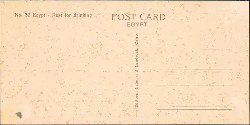 Ägypten (allgemein) Oase Egypt Rest for drinking Trachten Typen Ägypten 1928 