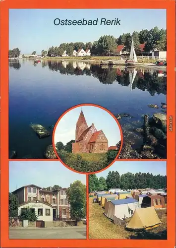 Ansichtskarte Rerik Salzhaff, Kirche, Rat der Stadt, Campingplatz 1989