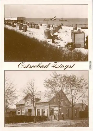 Ansichtskarte Zingst-Darss Strand mit Strandkörben 1929/2004