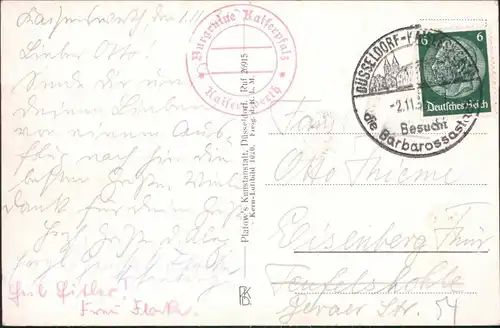 Ansichtskarte Kaiserswerth-Düsseldorf Luftbild 1937 