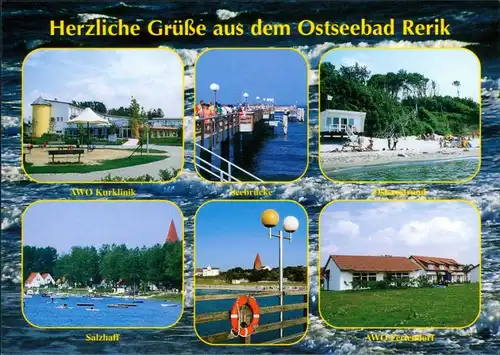 Ansichtskarte Rerik Kurklinik, Seebrücke, Salzhaff, Strand 1995