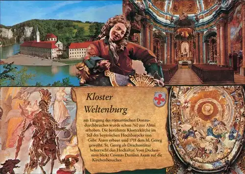 Kelheim Kloster Weltenburg - Innenansicht, St. Georg, Deckengemälde 1995